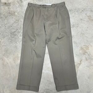 Ralph Lauren LAUREN Mens Khaki Pleated Relaxed Fit Chino Pants 36W x 29L